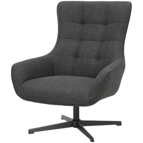 Sillón Savage Giratorio Ocasional en Tela Gris Oxford - Imagen 7