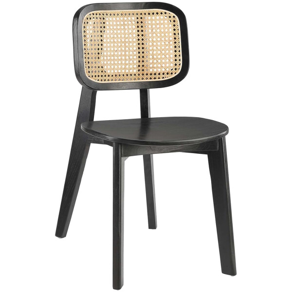 Silla de Bejuco Natural con Madera haya Negra rattan