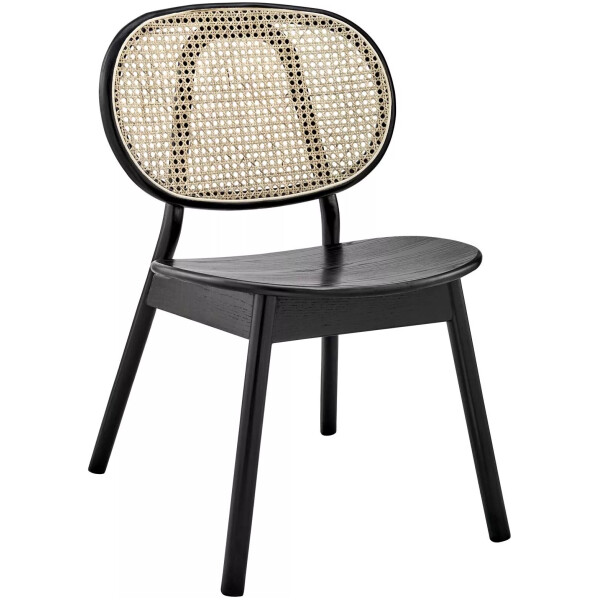 Silla Savage Bejuco Natural Madera haya Negra rattan - Imagen 2