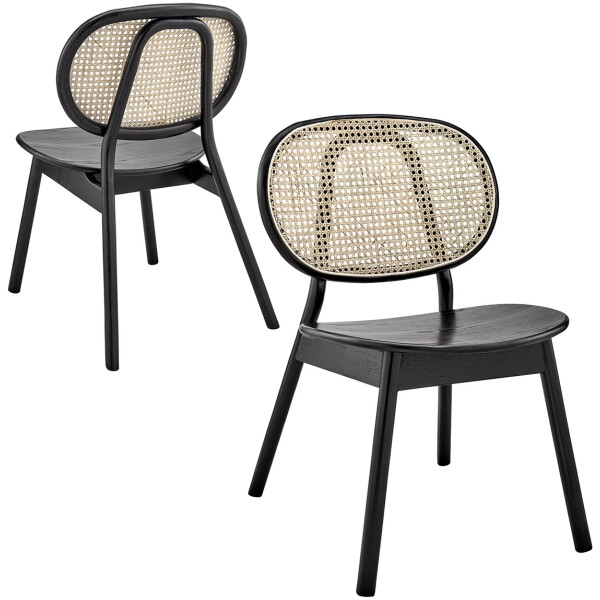 Silla Savage Bejuco Natural Madera haya Negra rattan