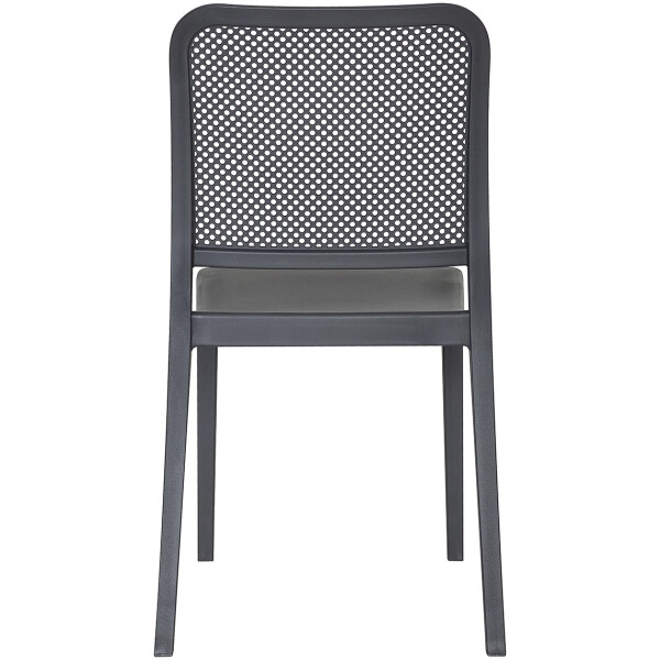 silla de plastico para exterior o interior de restaurante econmica con diseño tipo malla rejilla todo clima patio o terraza color gris oxford