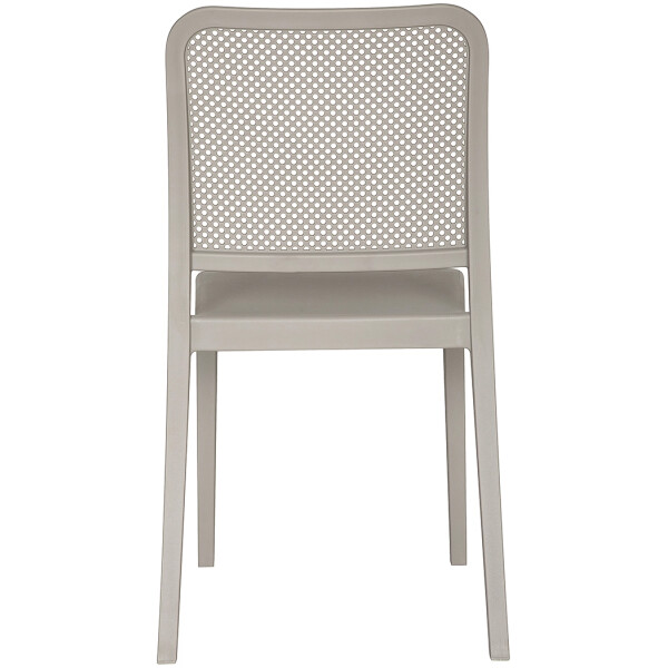 silla de plastico para exterior o interior de restaurante econmica con diseño tipo malla rejilla todo clima patio o terraza color Arena taupe