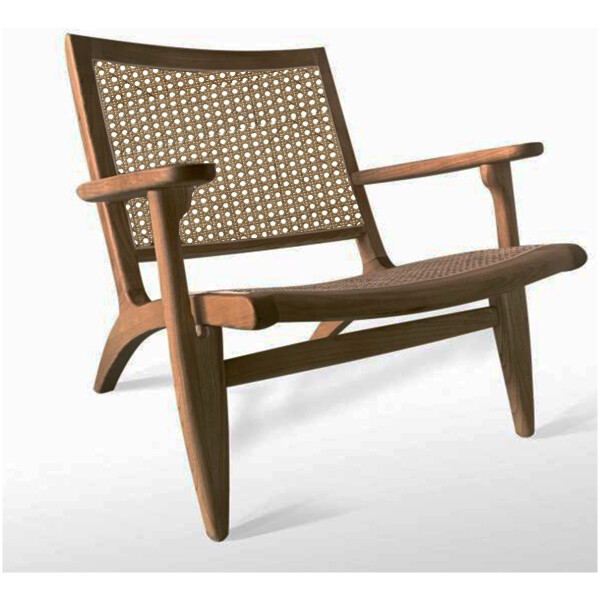 sillon de rattan con bejuco natural exterior madera de olmo